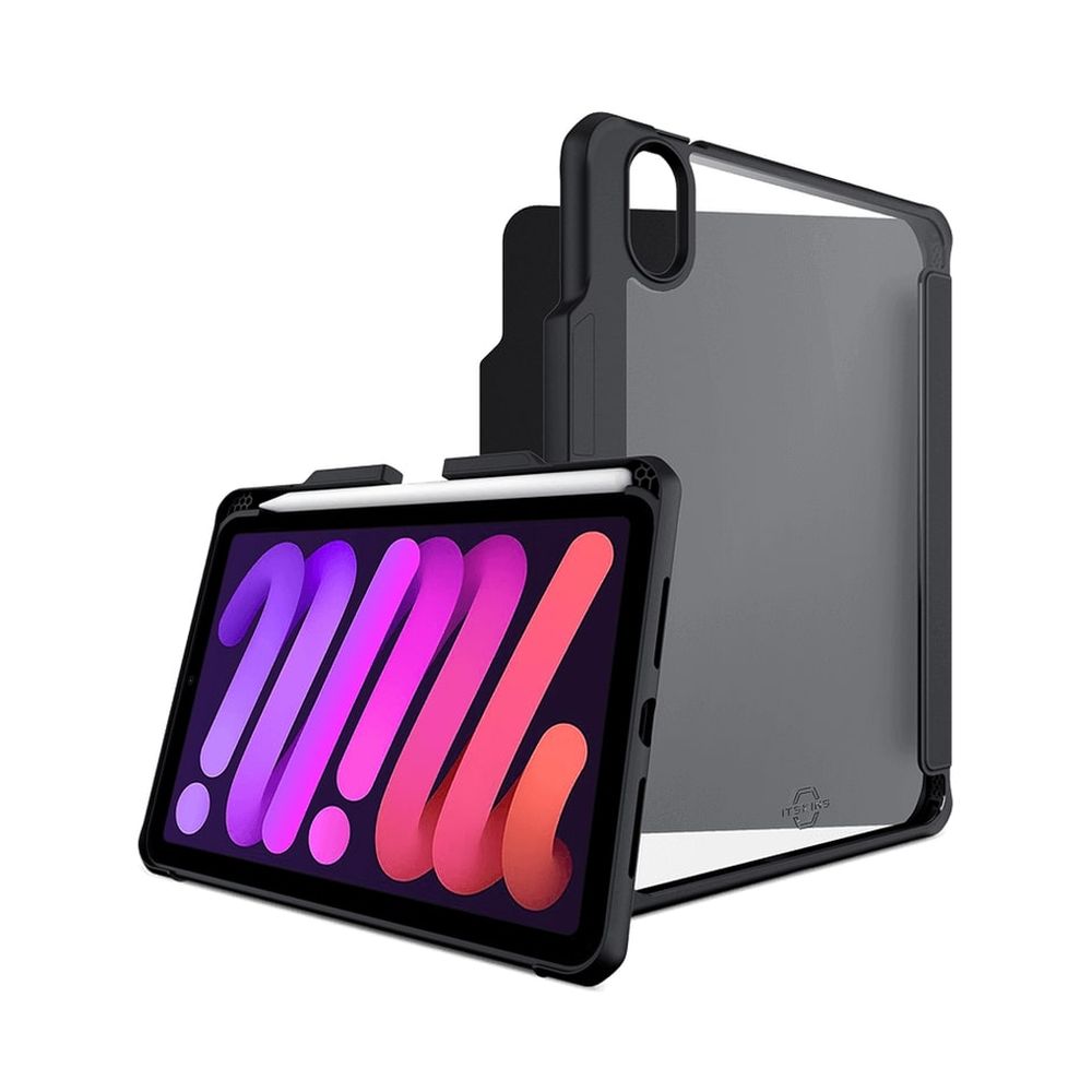 ITSKINS - Hybrid Solid Folio for iPad mini ( 6th ) [ Black ] - Black