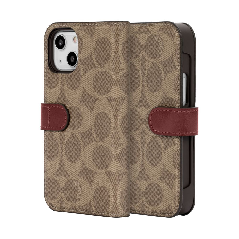 iPhone13mini - Coach (コーチ) - Folio Case 手帳型ケース - Signature C Khaki