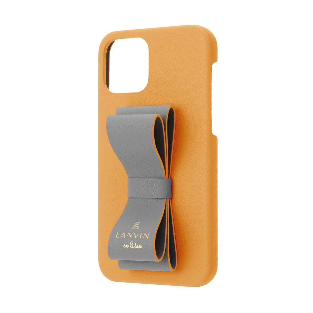 iPhone13mini - LANVIN en Bleu(ランバン オン ブルー) - SLIM WRAP CASE STAND & RING RIBBON スマホケース リボン