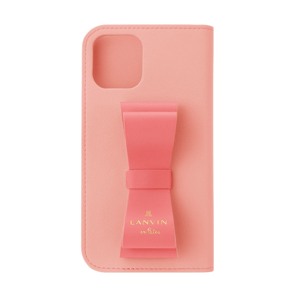 iPhone13Promax - LANVIN en Bleu(ランバン オン ブルー) - FOLIO CASE STAND & RING RIBBON 2-TONE スマホケースリボン - Baby Pink/Vivid Pink