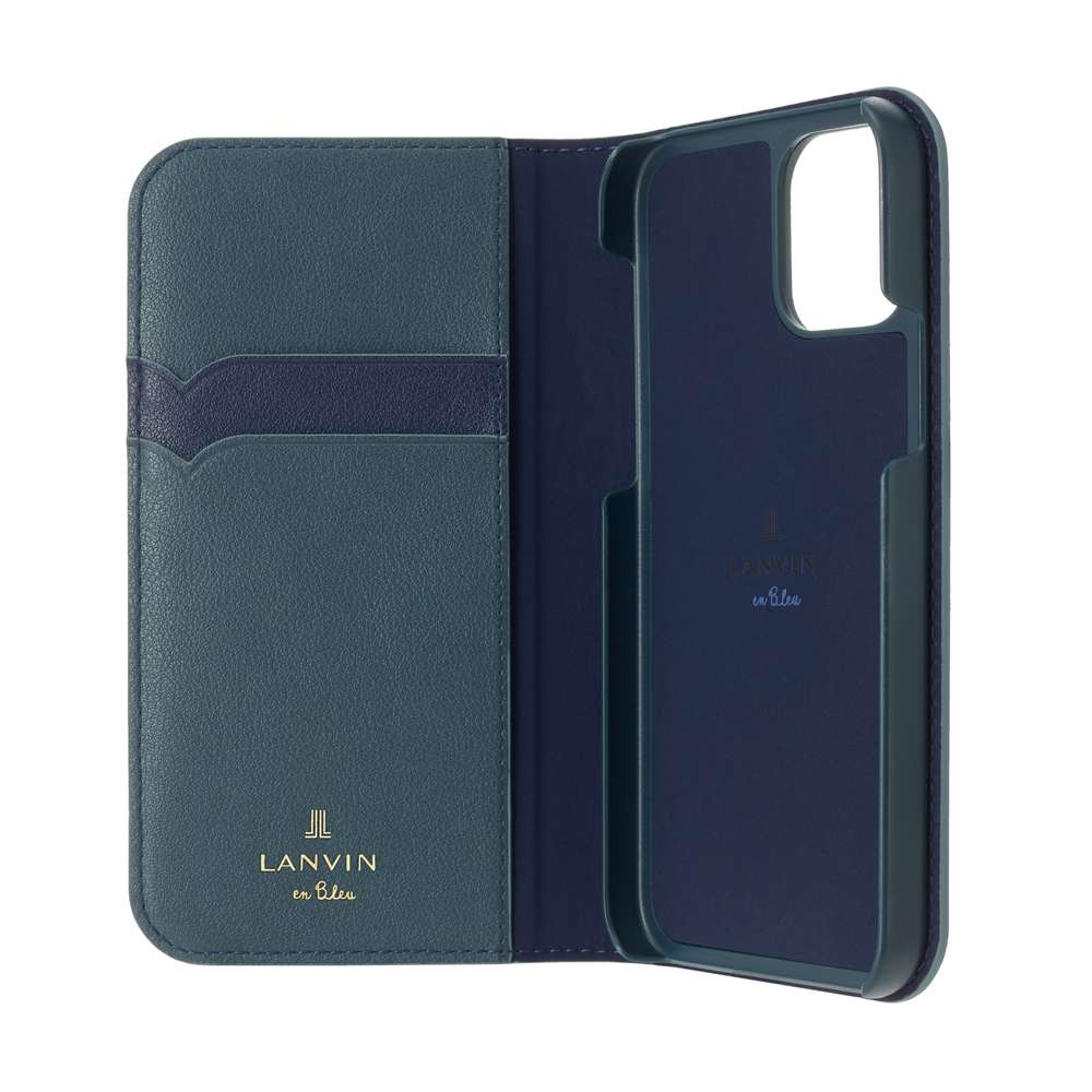 iPhone13mini - LANVIN en Bleu(ランバン オン ブルー) - FOLIO CASE STAND & RING RIBBON 2-TONE