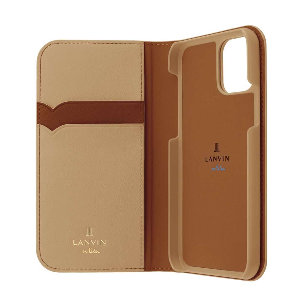 iPhone13Pro - LANVIN en Bleu(ランバン オン ブルー) - FOLIO CASE STAND & RING RIBBON 2-TONE スマホケースリボン