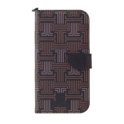 iPhone13Promax - LANVIN COLLECTION (ランバン コレクション) - FOLIO CASE SIGNATURE WITH NECK STRAP 手帳型ケース - Black