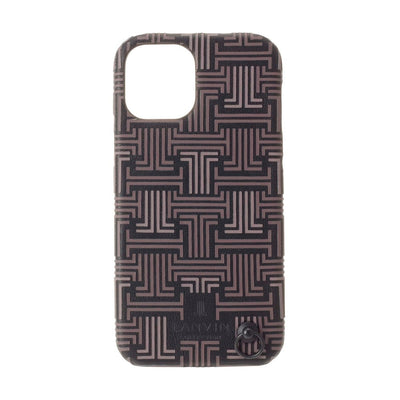 iPhone13 - LANVIN COLLECTION (ランバン コレクション) - SHELL CASE SIGNATURE WITH NECK STRAP スマホケース - Black