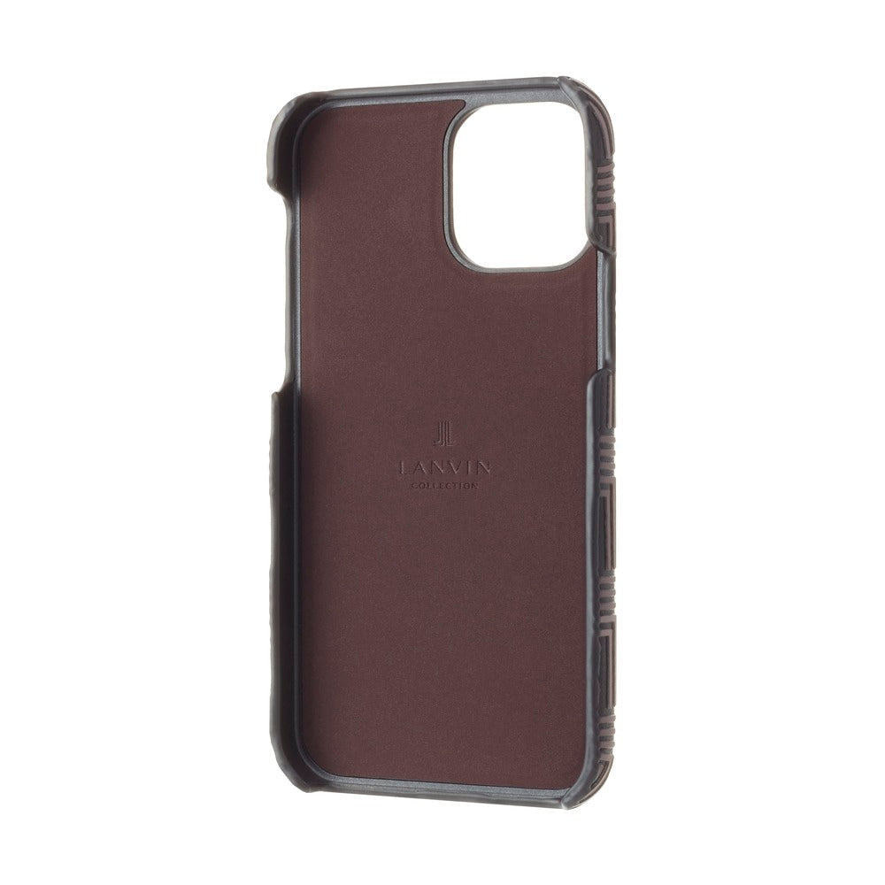 iPhone13mini - LANVIN COLLECTION (ランバン コレクション) - SHELL CASE SIGNATURE WITH NECK STRAP スマホケース