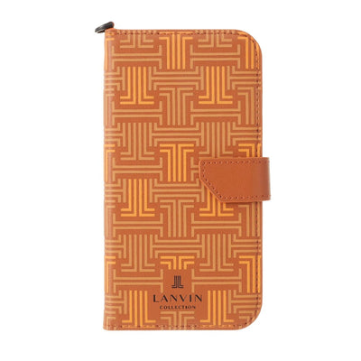 iPhone13Pro - LANVIN COLLECTION (ランバン コレクション) - FOLIO CASE SIGNATURE WITH NECK STRAP 手帳型ケース - Brown