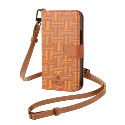 iPhone13Pro - LANVIN COLLECTION (ランバン コレクション) - FOLIO CASE SIGNATURE WITH NECK STRAP 手帳型ケース