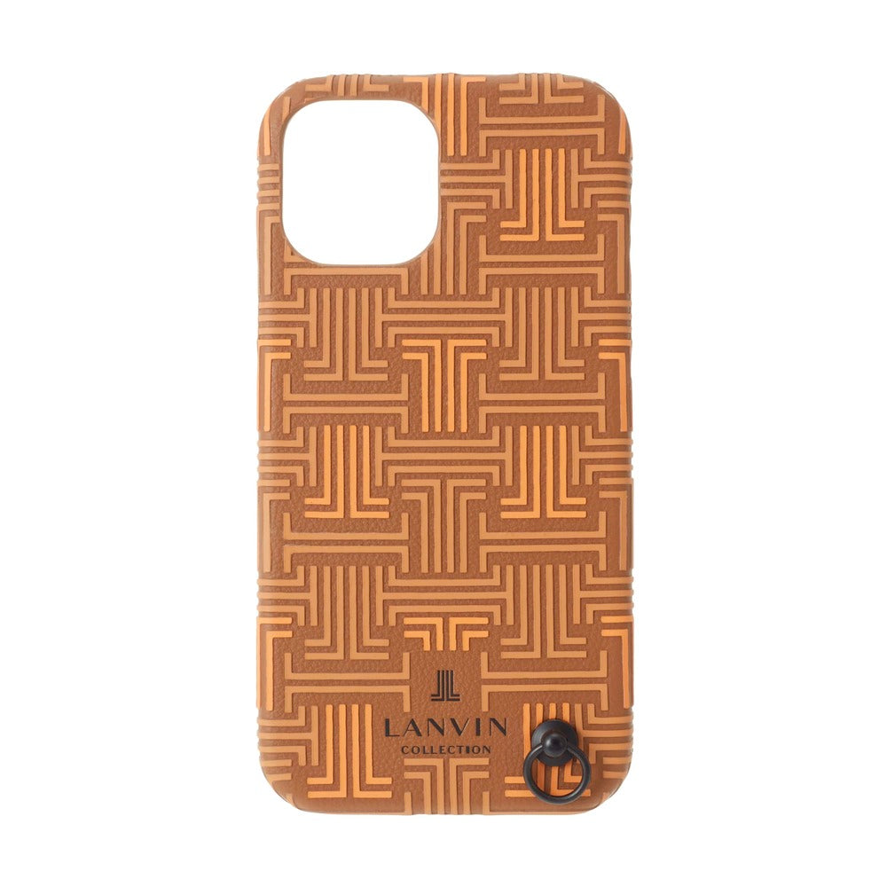 iPhone13Pro - LANVIN COLLECTION (ランバン コレクション) - SHELL CASE SIGNATURE WITH NECK STRAP スマホケース - Brown