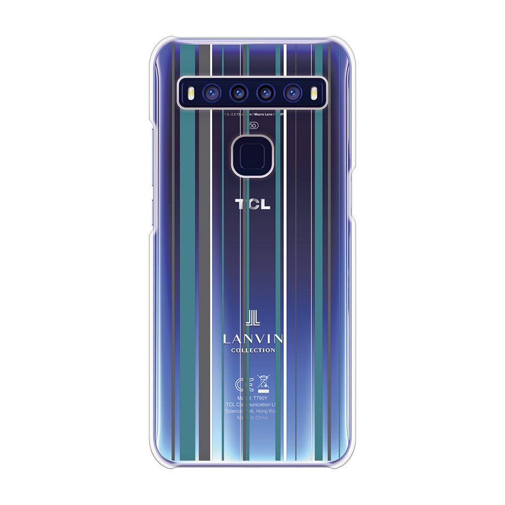 LANVIN COLLECTION - CLEAR CASE STRIPE for TCL 10 5G - Cyprus×Gray×White