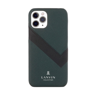 LANVIN COLLECTION - SLIM WRAP CASE SAFFIANO WRAP for iPhone 11 Pro - Dark Green