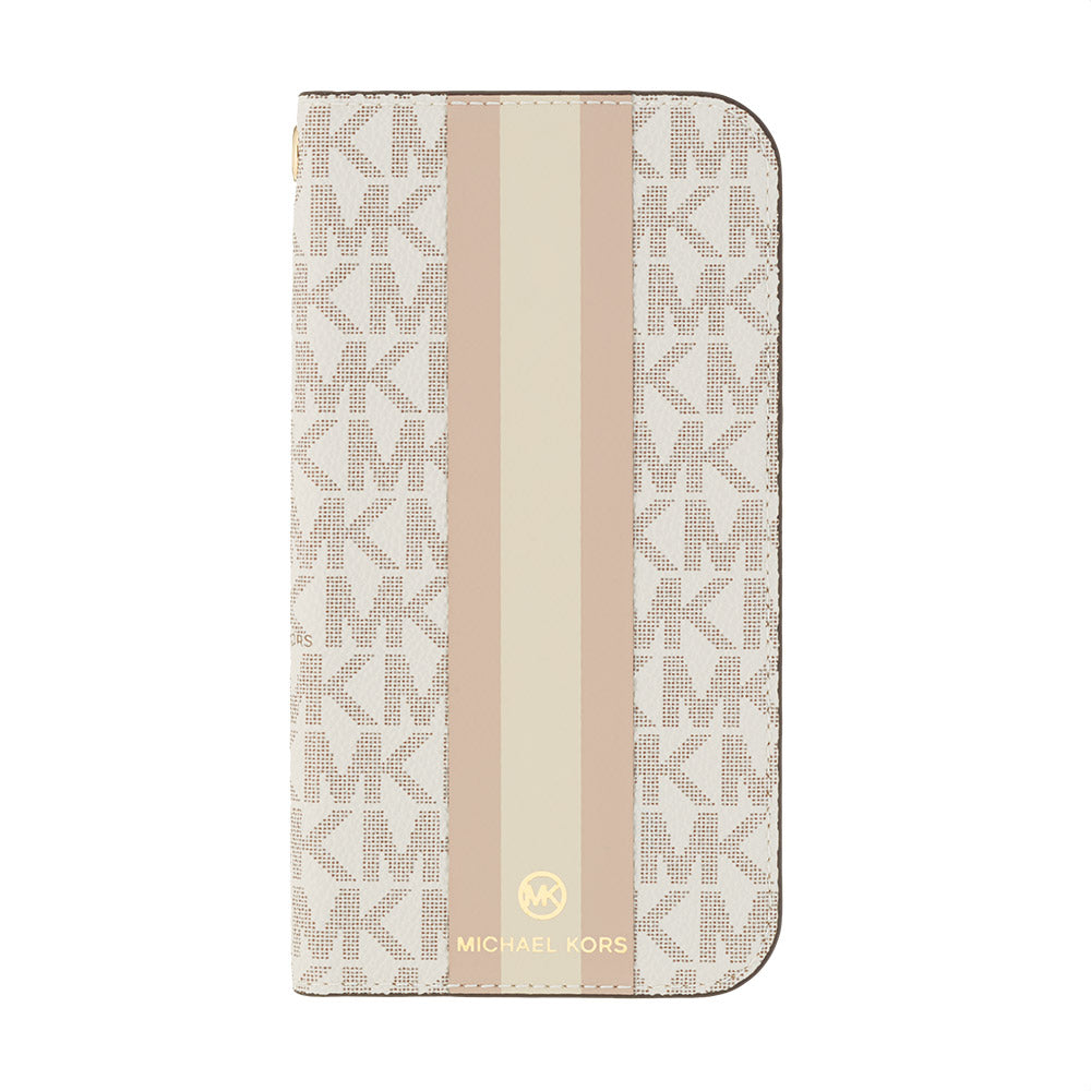 MICHAEL KORS - FOLIO CASE STRIPE with TASSEL CHARM for iPhone 11 Pro - Vanilla