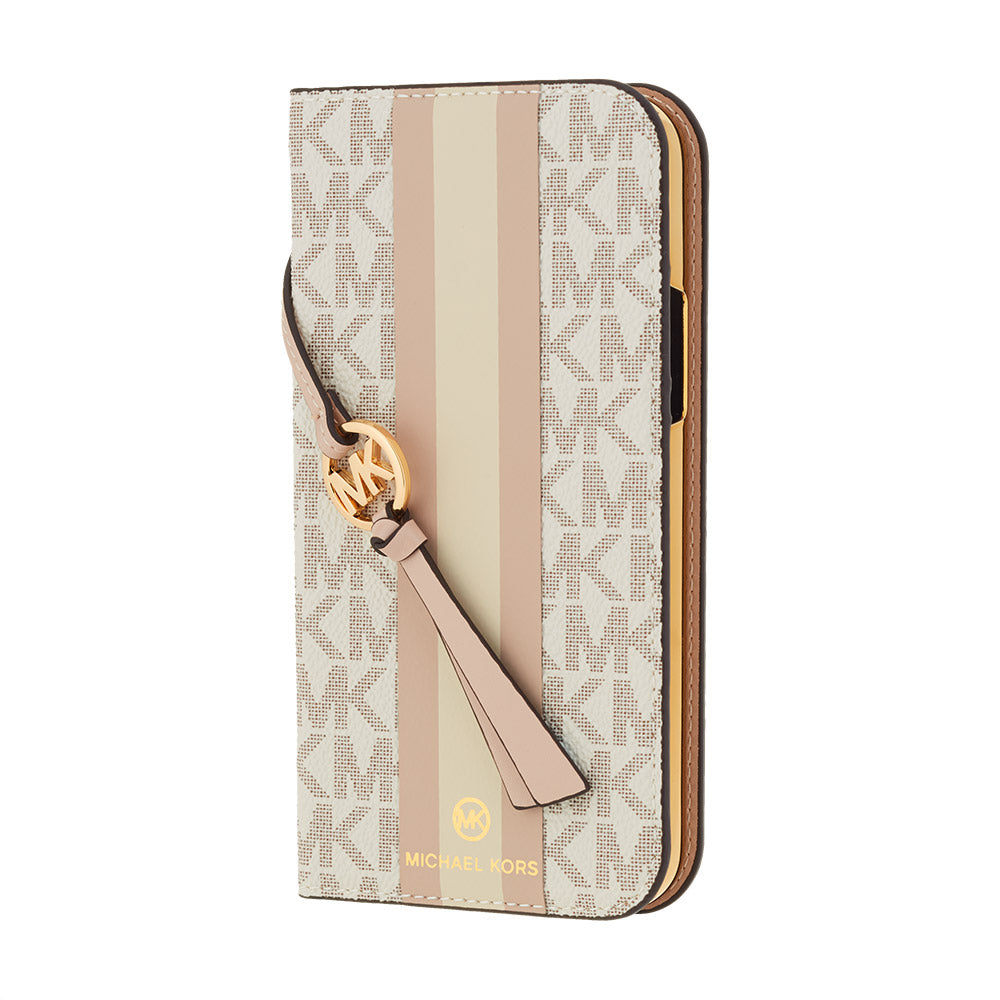 MICHAEL KORS - FOLIO CASE STRIPE with TASSEL CHARM for iPhone 11 Pro